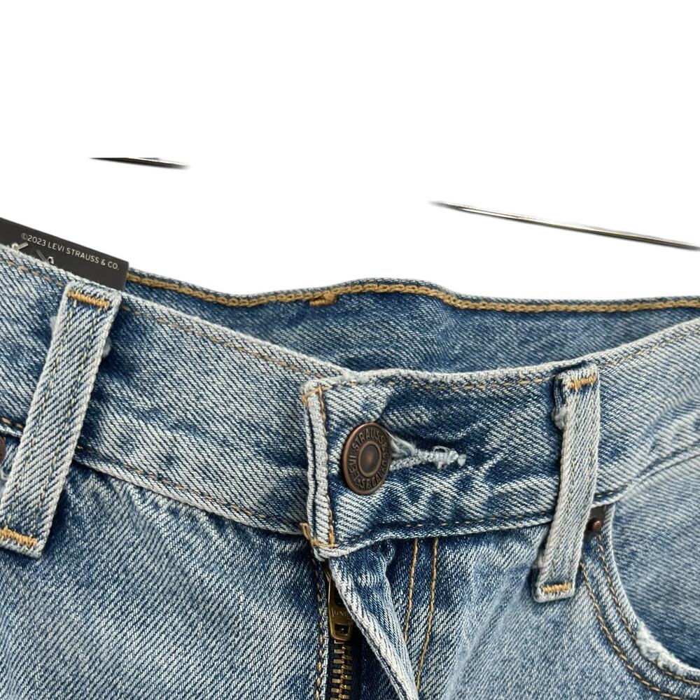 Levi's Ankle Column Skirt Please Hold Medium Wash Denim Slit Womens 31 - Picture 7 of 16